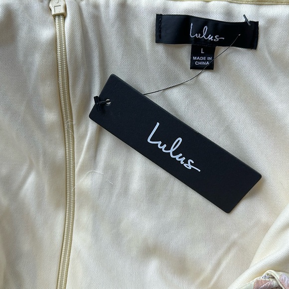 Lulu’s Favorite Song Yellow Floral Jacquard Off-the-Shoulder Mini Dress - Picture 5 of 7